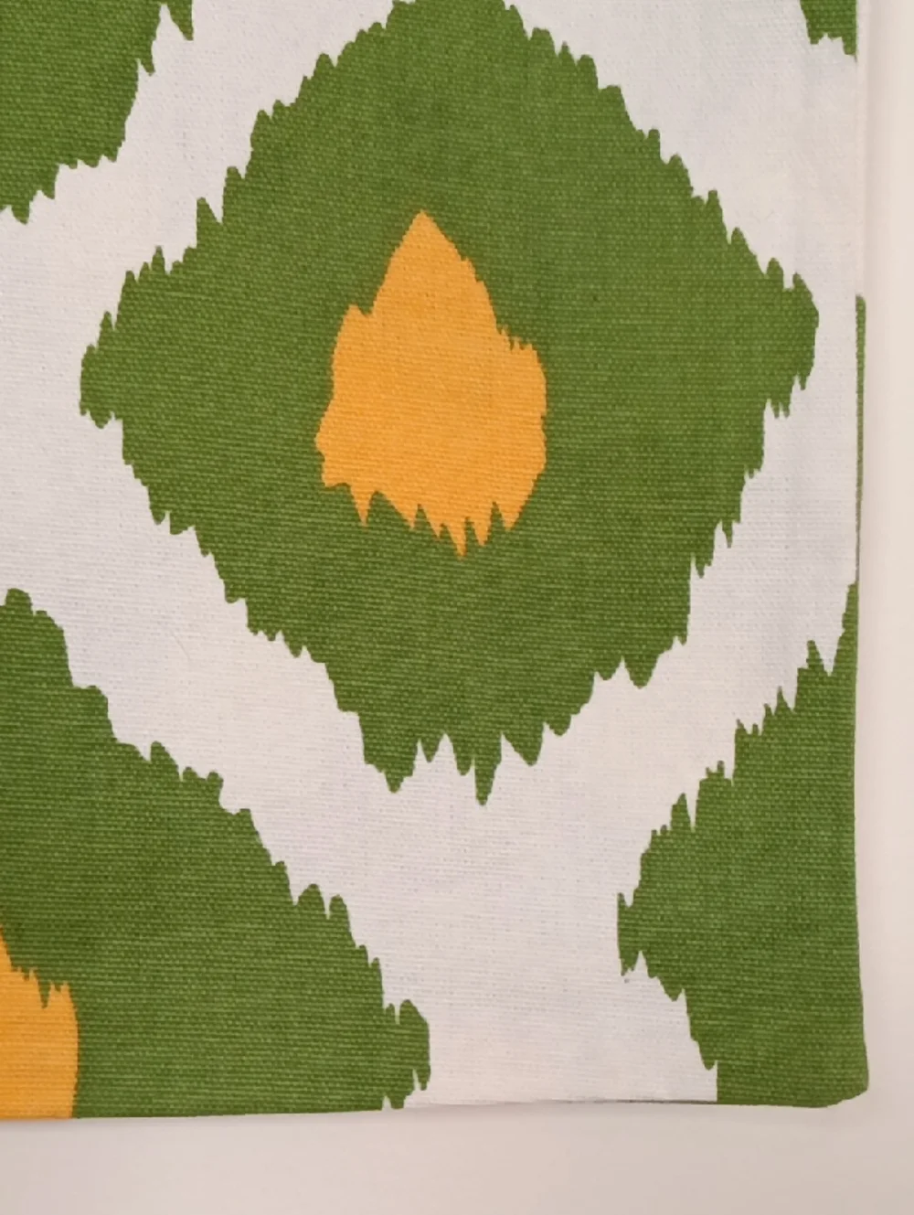 NWT (3) Pottery Barn Ikat Printed Pillow Gree/ White/Yellow Cotton Duck
